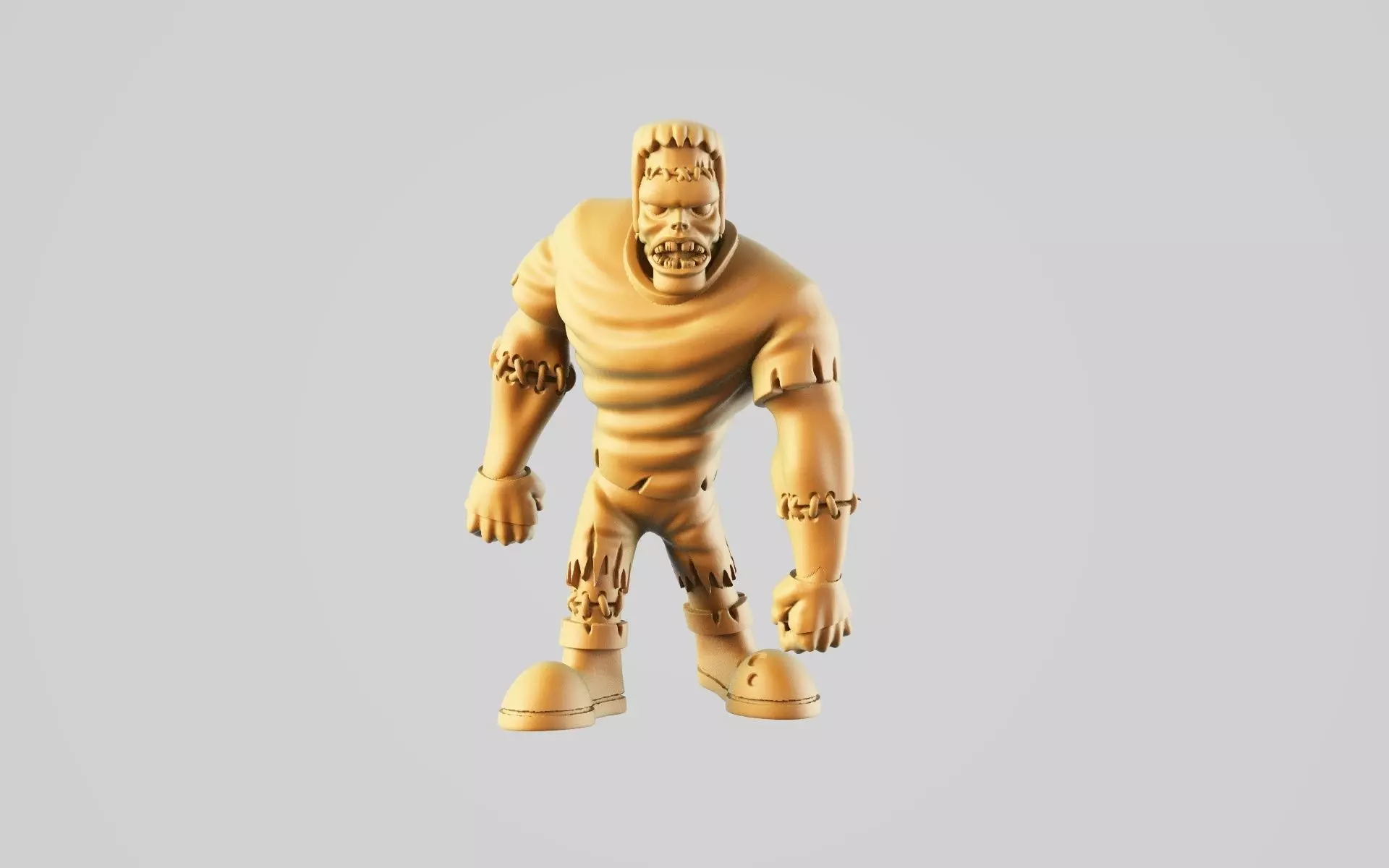 Frankenstein 2 gold figurine 3D print model_0