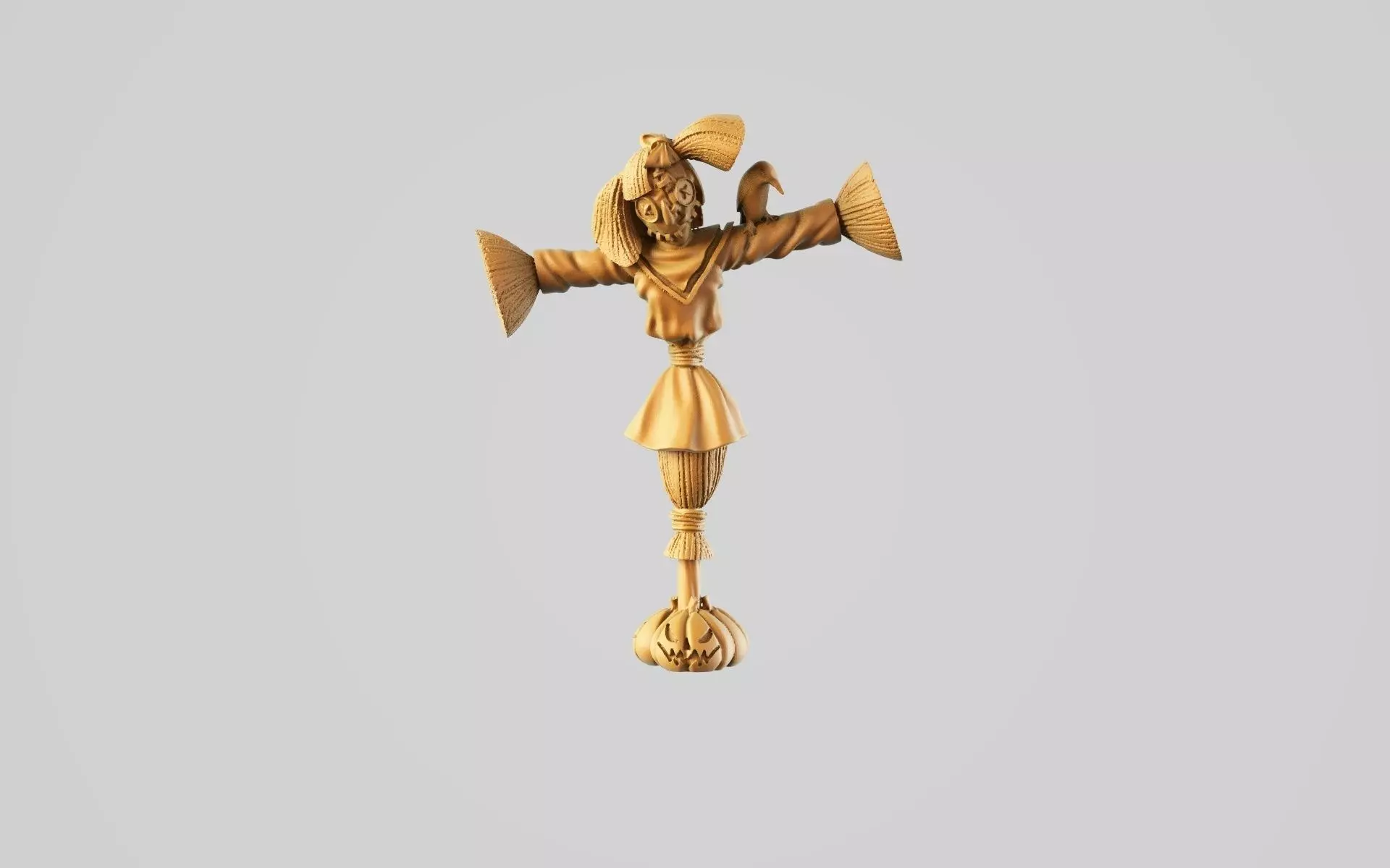 Cheerleader scarecrow 3D print model_0