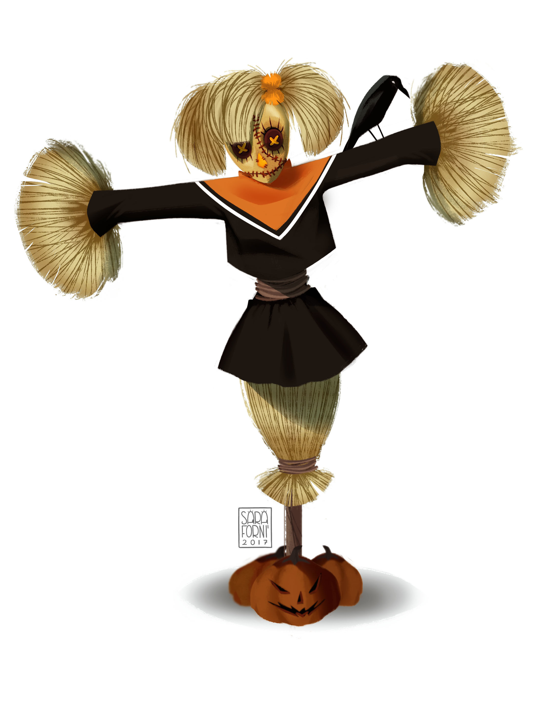 Cheerleader scarecrow 3D print model_2