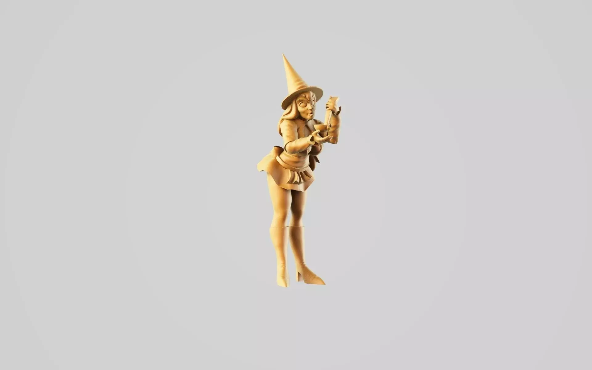 Bloodweiser gold witch figurine 3D print model