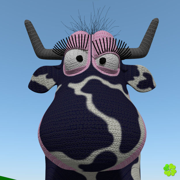 Cow amigurumi low poly Low-poly 3D model_24