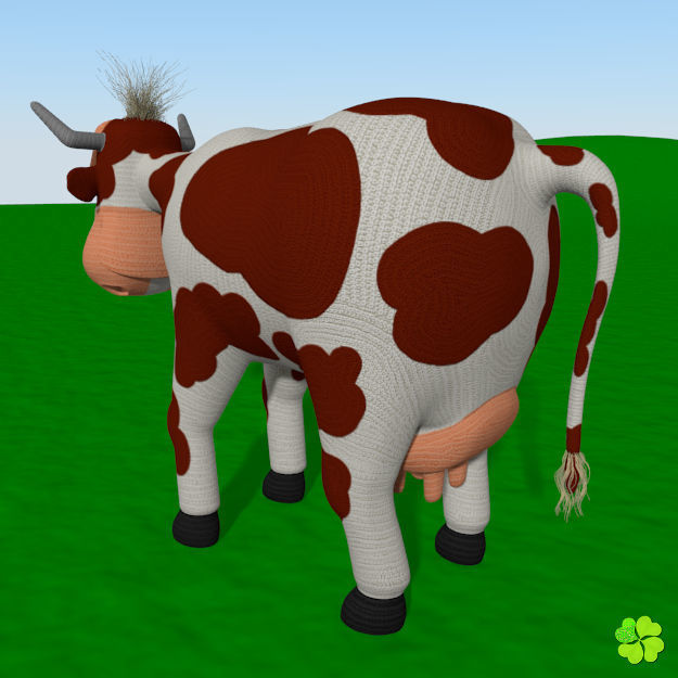 Cow amigurumi low poly Low-poly 3D model_32