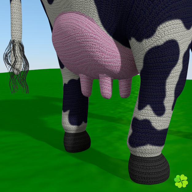 Cow amigurumi low poly Low-poly 3D model_37