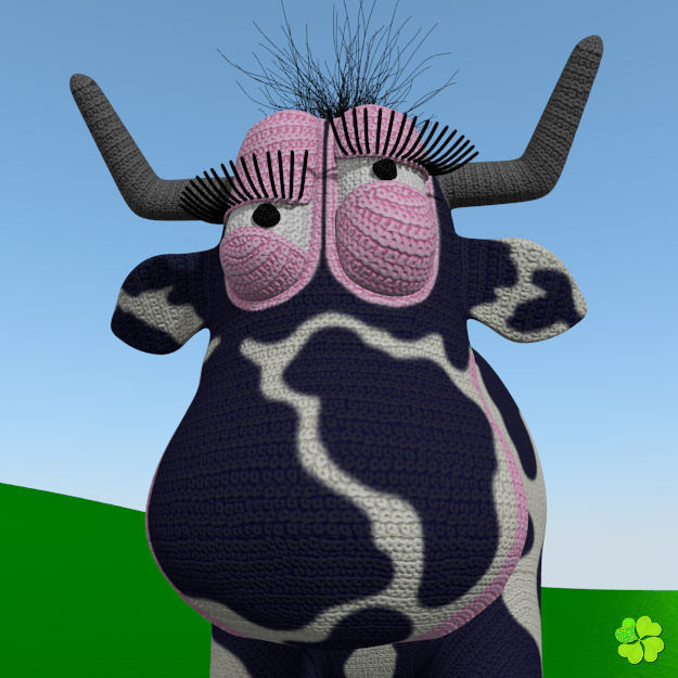 Cow amigurumi low poly Low-poly 3D model_48