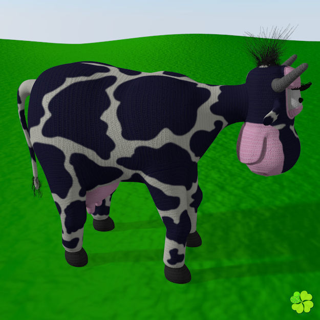 Cow amigurumi low poly Low-poly 3D model_5