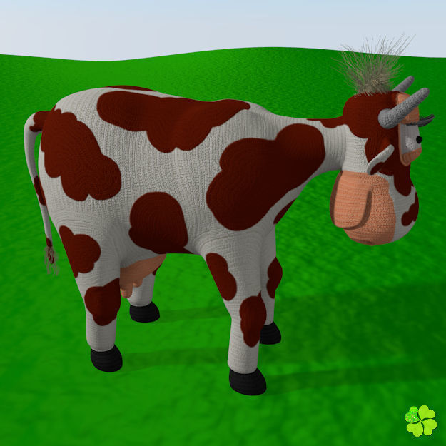 Cow amigurumi low poly Low-poly 3D model_6
