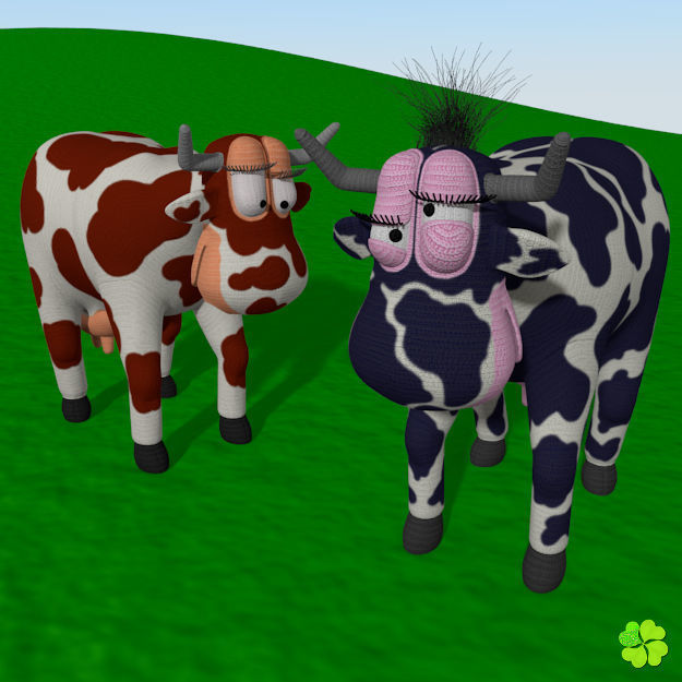 Cow amigurumi low poly Low-poly 3D model_17