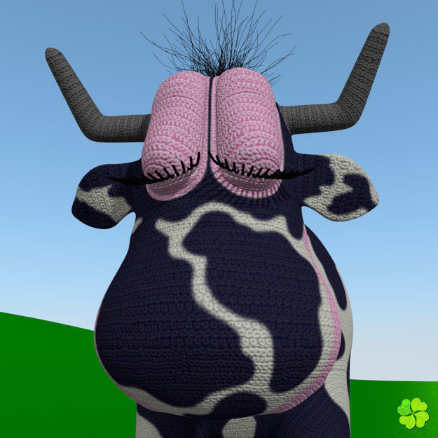 Cow amigurumi low poly Low-poly 3D model_9