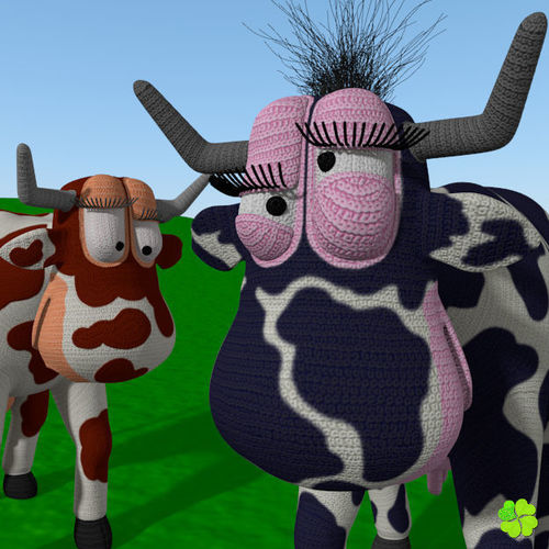 Cow amigurumi low poly Low-poly 3D model