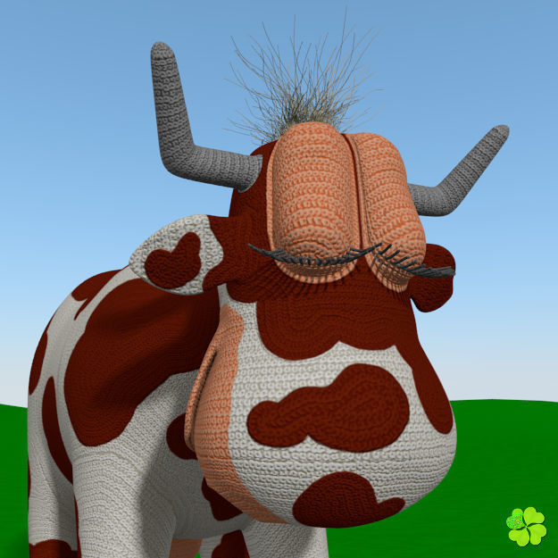 Cow amigurumi low poly Low-poly 3D model_21