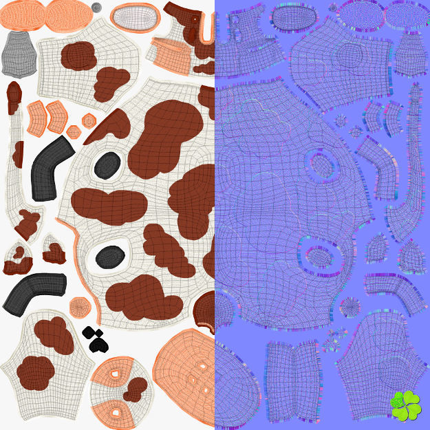 Cow amigurumi low poly Low-poly 3D model_97