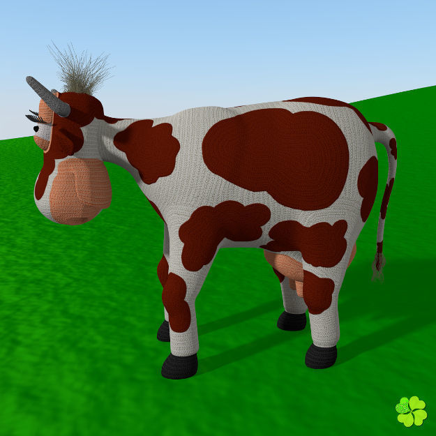 Cow amigurumi low poly Low-poly 3D model_4