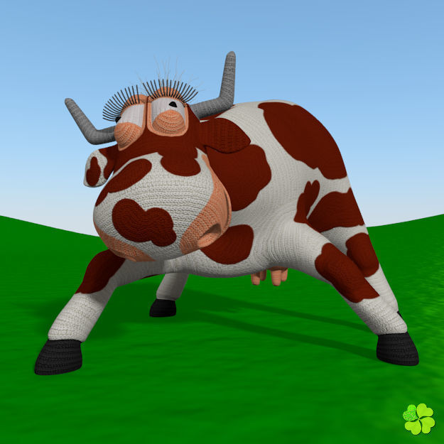 Cow amigurumi low poly Low-poly 3D model_12
