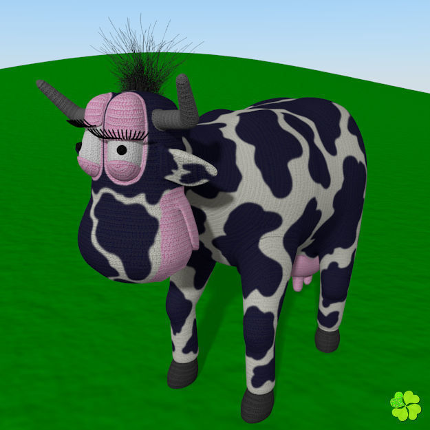 Cow amigurumi low poly Low-poly 3D model_15