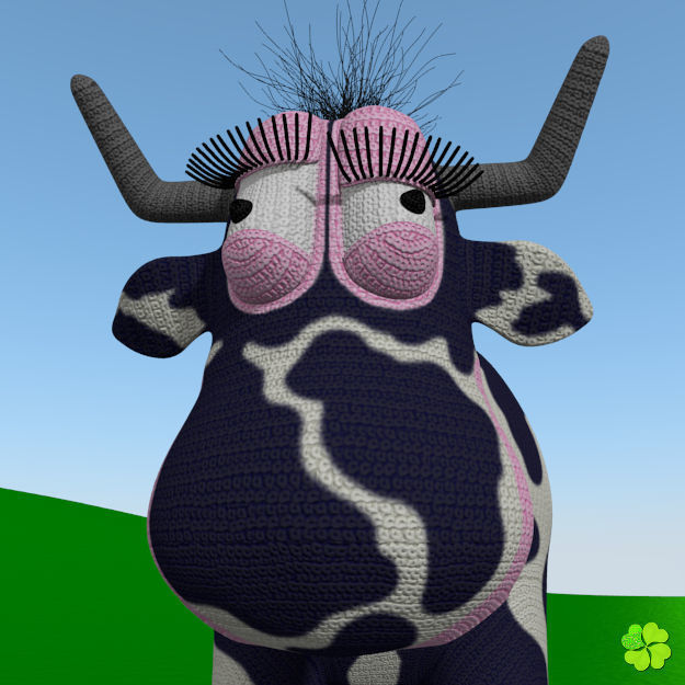 Cow amigurumi low poly Low-poly 3D model_46