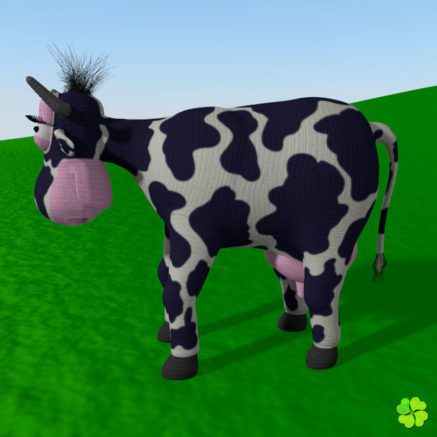 Cow amigurumi low poly Low-poly 3D model_3