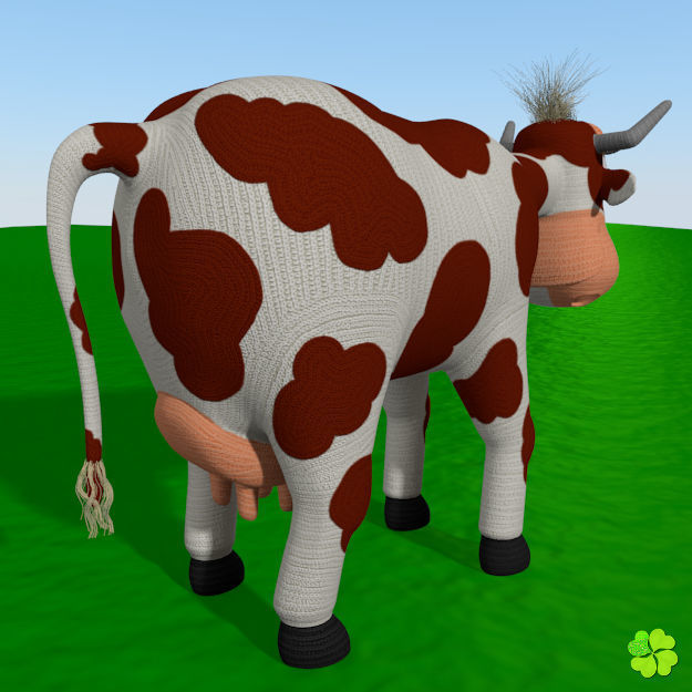 Cow amigurumi low poly Low-poly 3D model_34