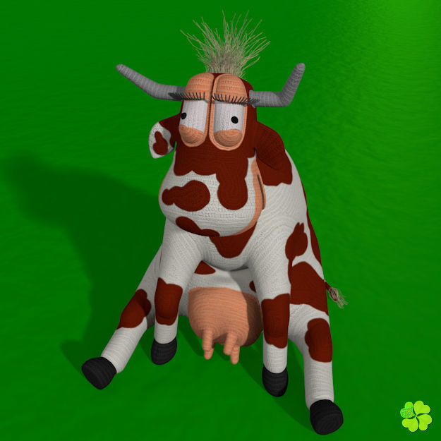 Cow amigurumi low poly Low-poly 3D model_2