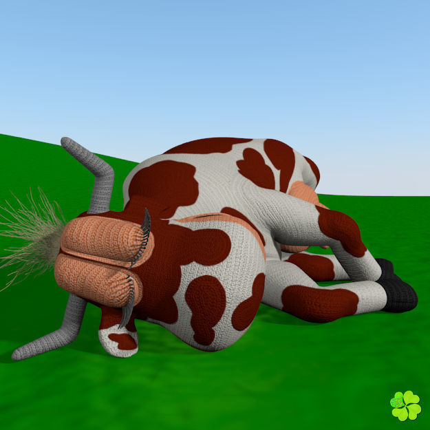 Cow amigurumi low poly Low-poly 3D model_36