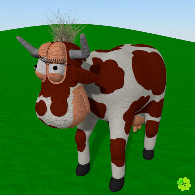 Cow amigurumi low poly Low-poly 3D model_16