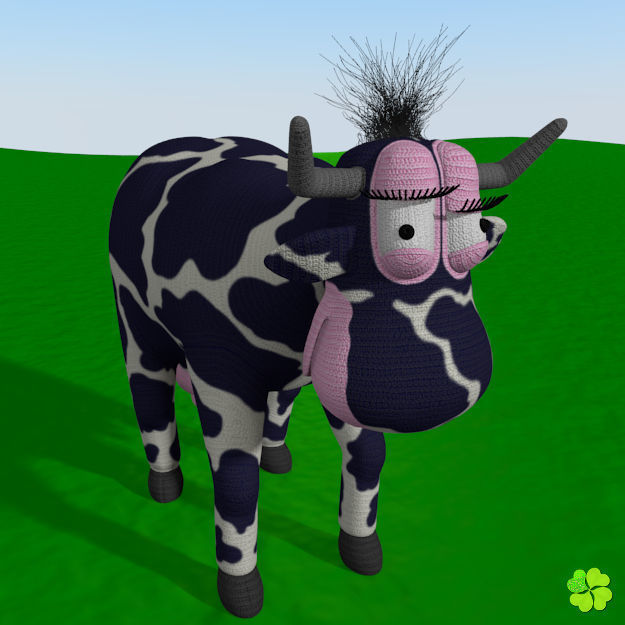 Cow amigurumi low poly Low-poly 3D model_13