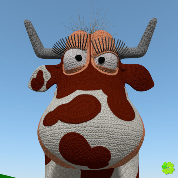 Cow amigurumi low poly Low-poly 3D model_25