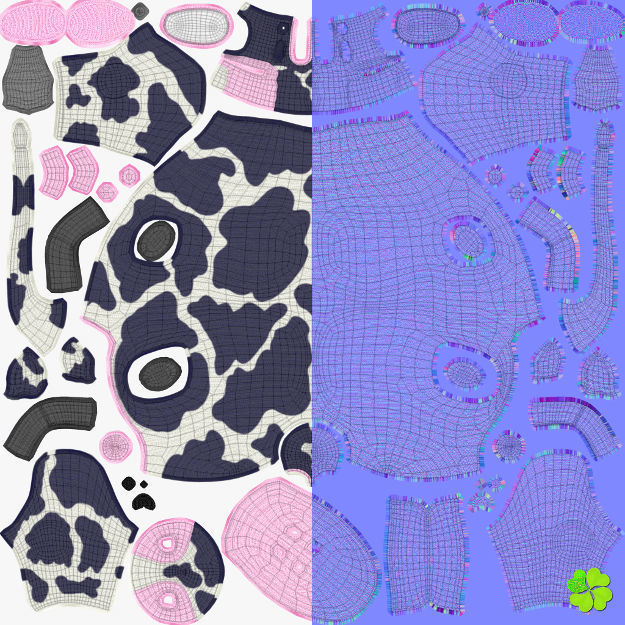 Cow amigurumi low poly Low-poly 3D model_96