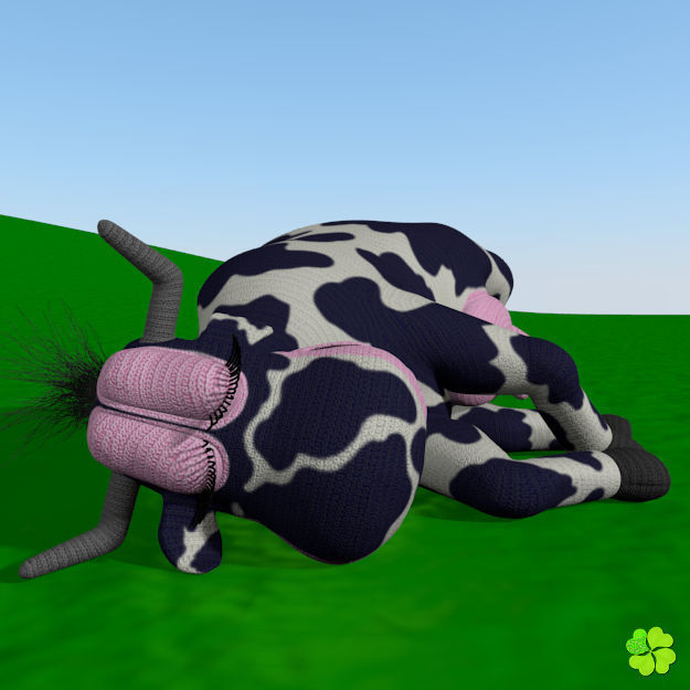 Cow amigurumi low poly Low-poly 3D model_35