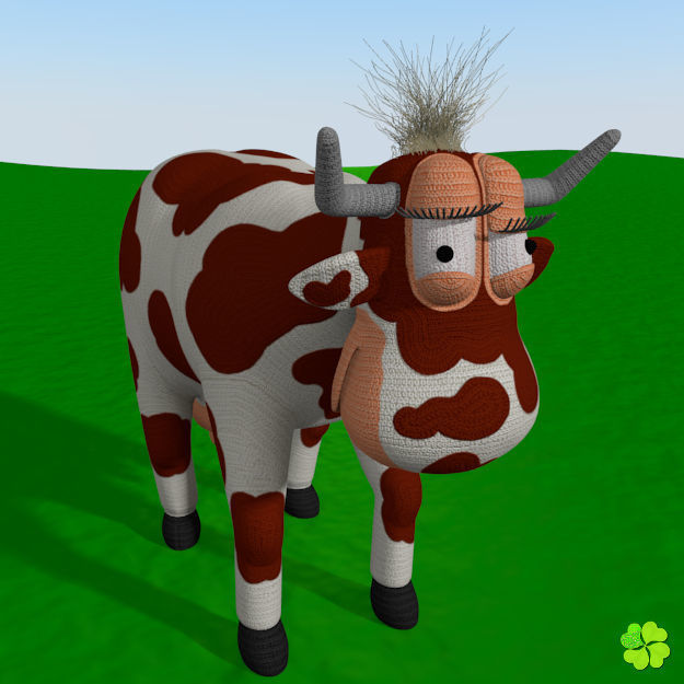Cow amigurumi low poly Low-poly 3D model_14