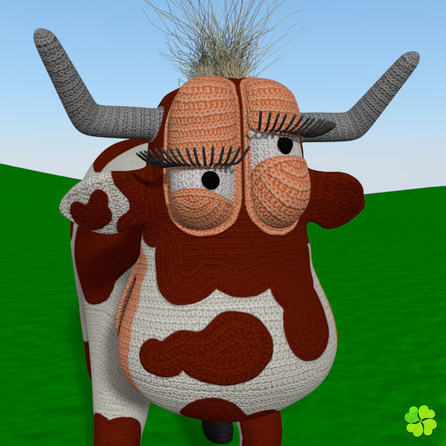 Cow amigurumi low poly Low-poly 3D model_8