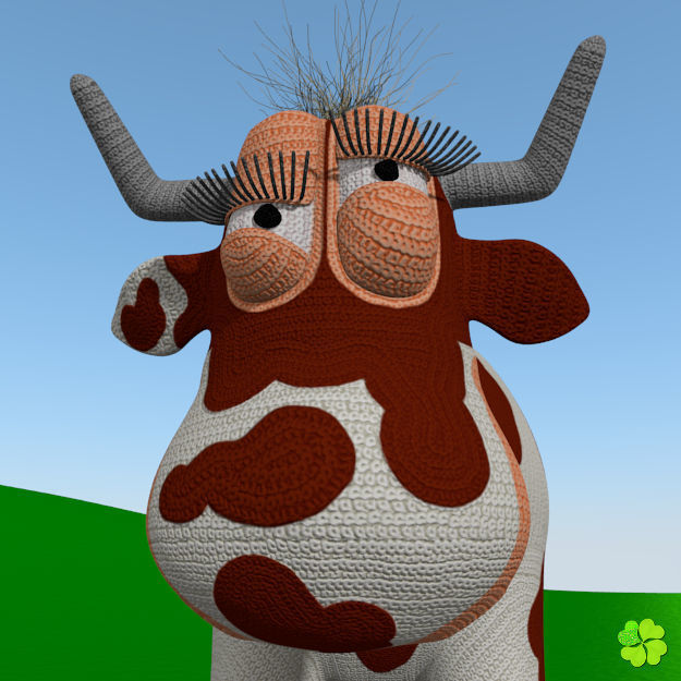 Cow amigurumi low poly Low-poly 3D model_49