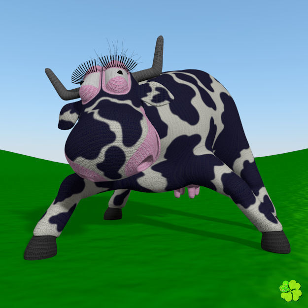 Cow amigurumi low poly Low-poly 3D model_11