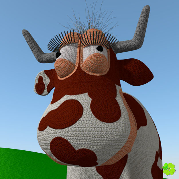 Cow amigurumi low poly Low-poly 3D model_19