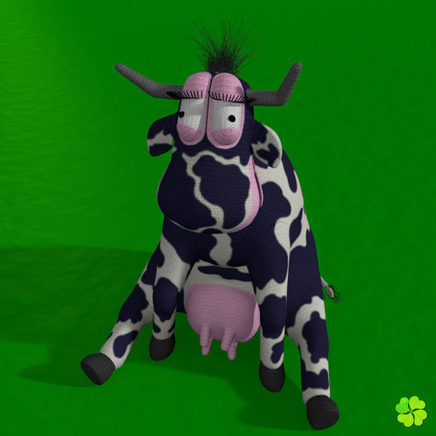 Cow amigurumi low poly Low-poly 3D model_1