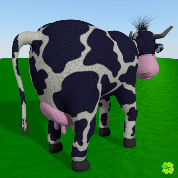 Cow amigurumi low poly Low-poly 3D model_33