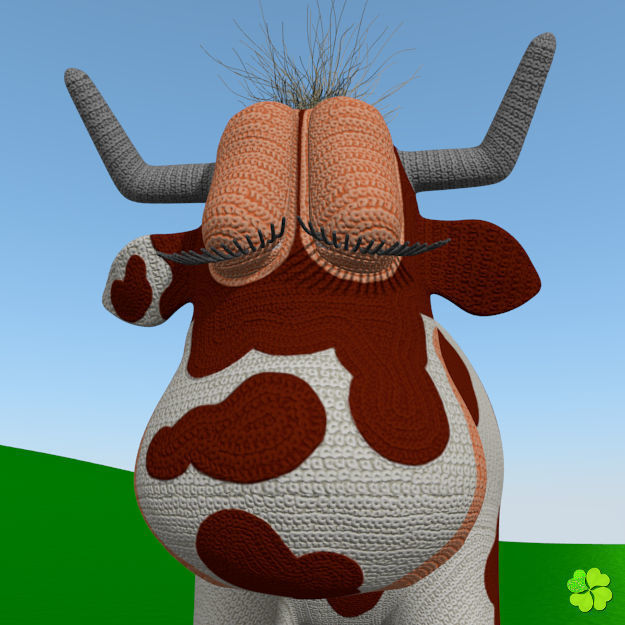 Cow amigurumi low poly Low-poly 3D model_10