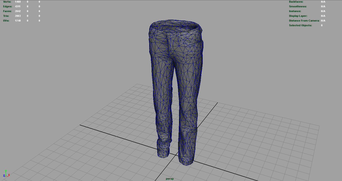 Jeans sims Low-poly 3D model_5