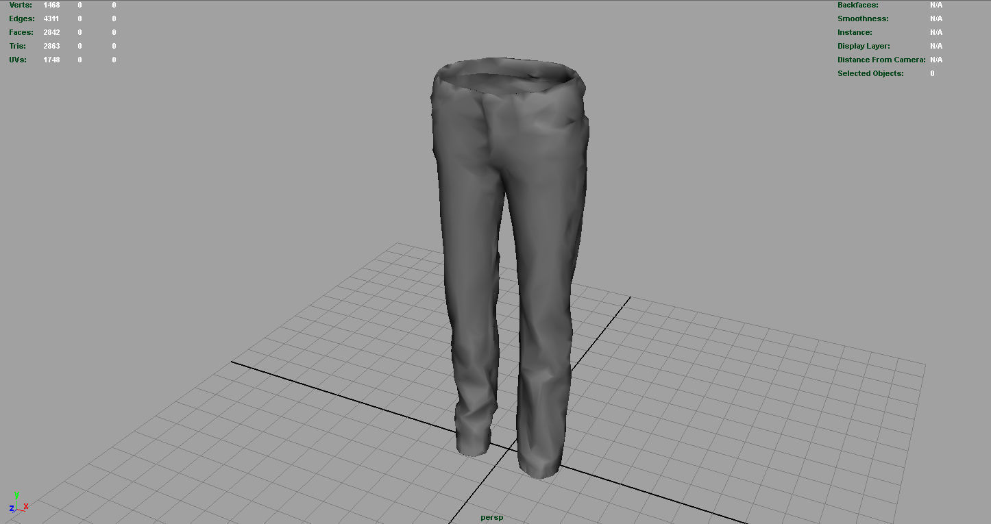 Jeans sims Low-poly 3D model_4