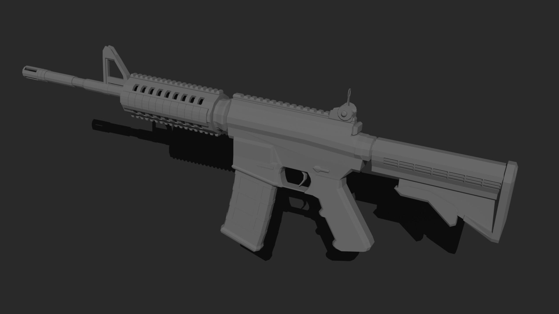 Assault Rifle Low-poly 3D model_1