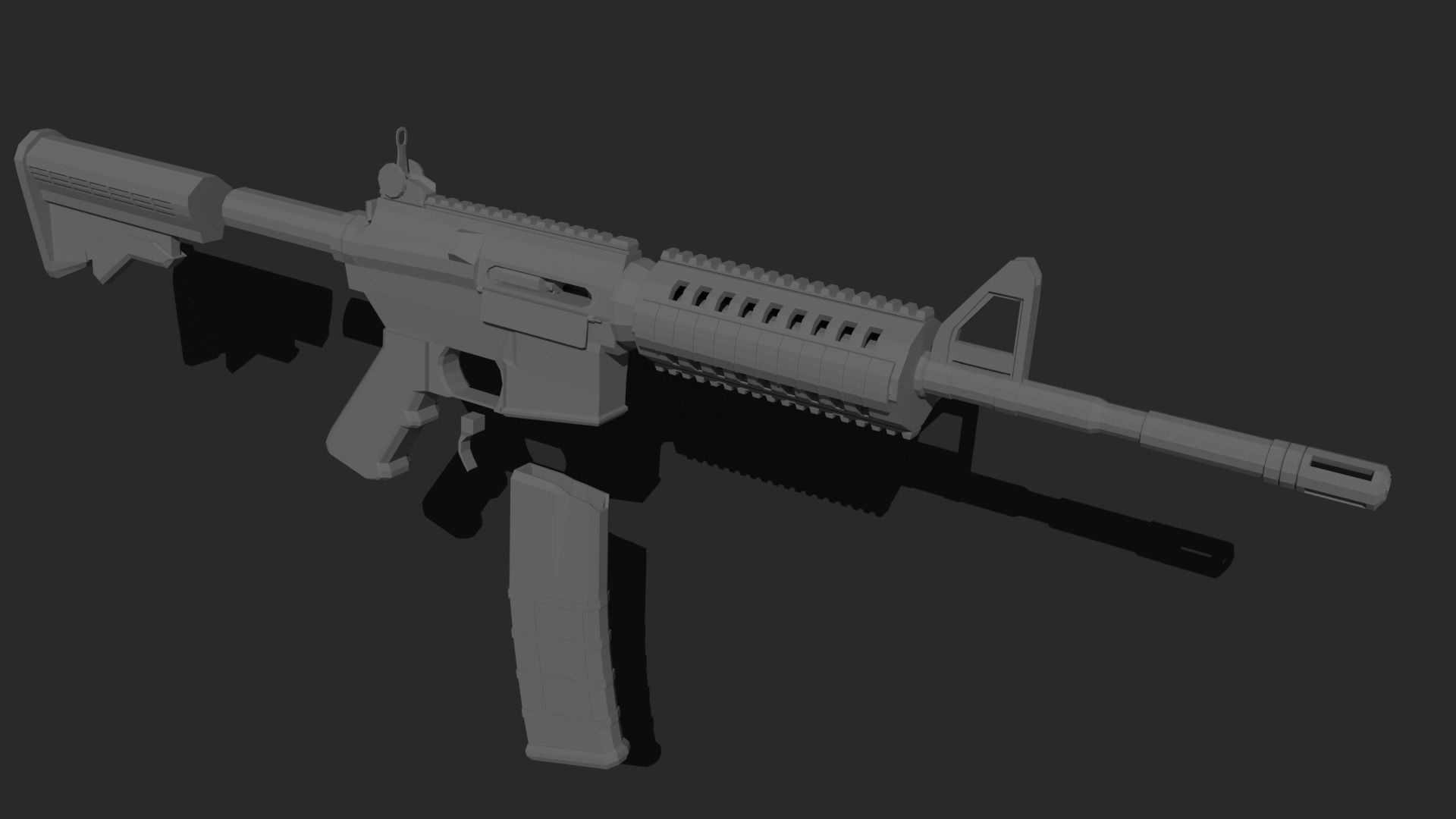 Assault Rifle Low-poly 3D model_3