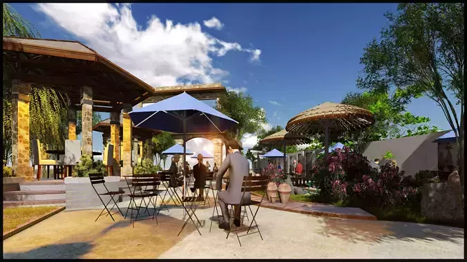 outdoor cafe 3D print model