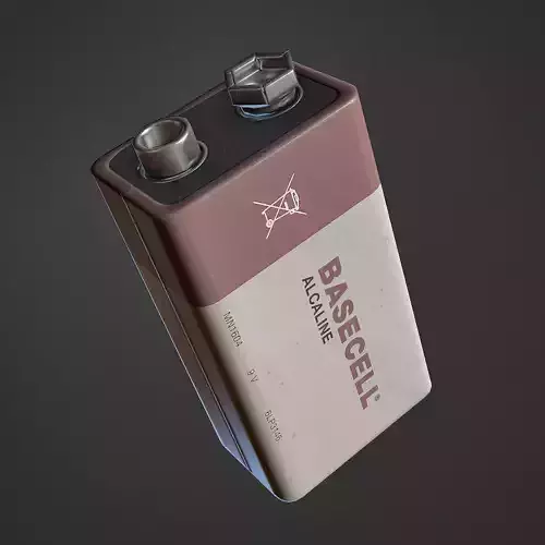 Battery 9V Low-poly 3D model