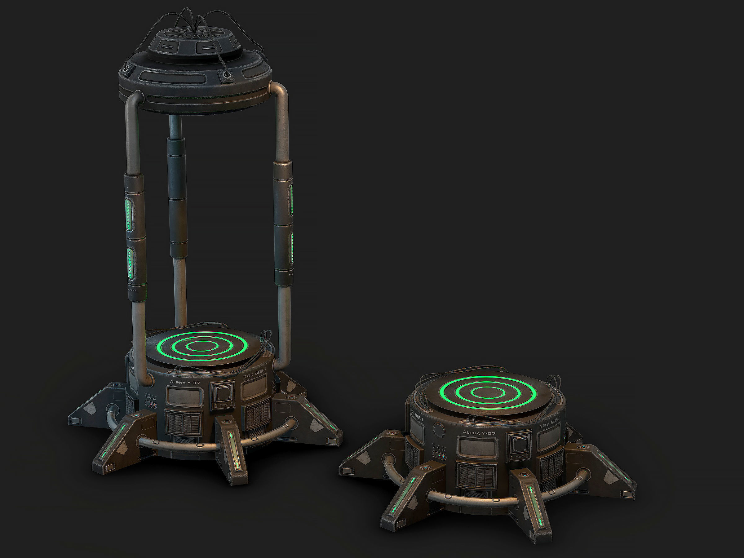 Sci Fi Cryopod Low Poly Low-poly 3D model_4