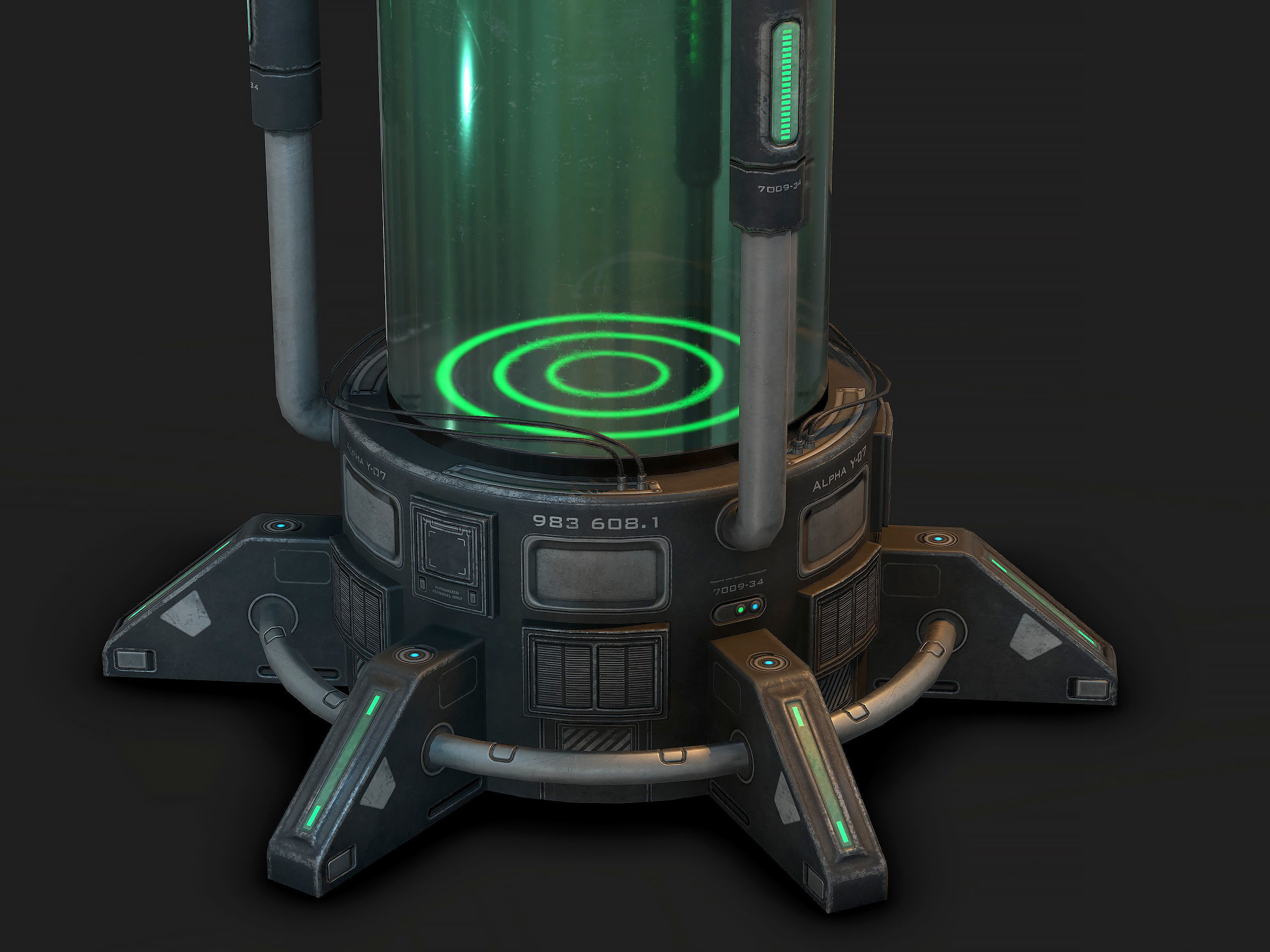Sci Fi Cryopod Low Poly Low-poly 3D model_5