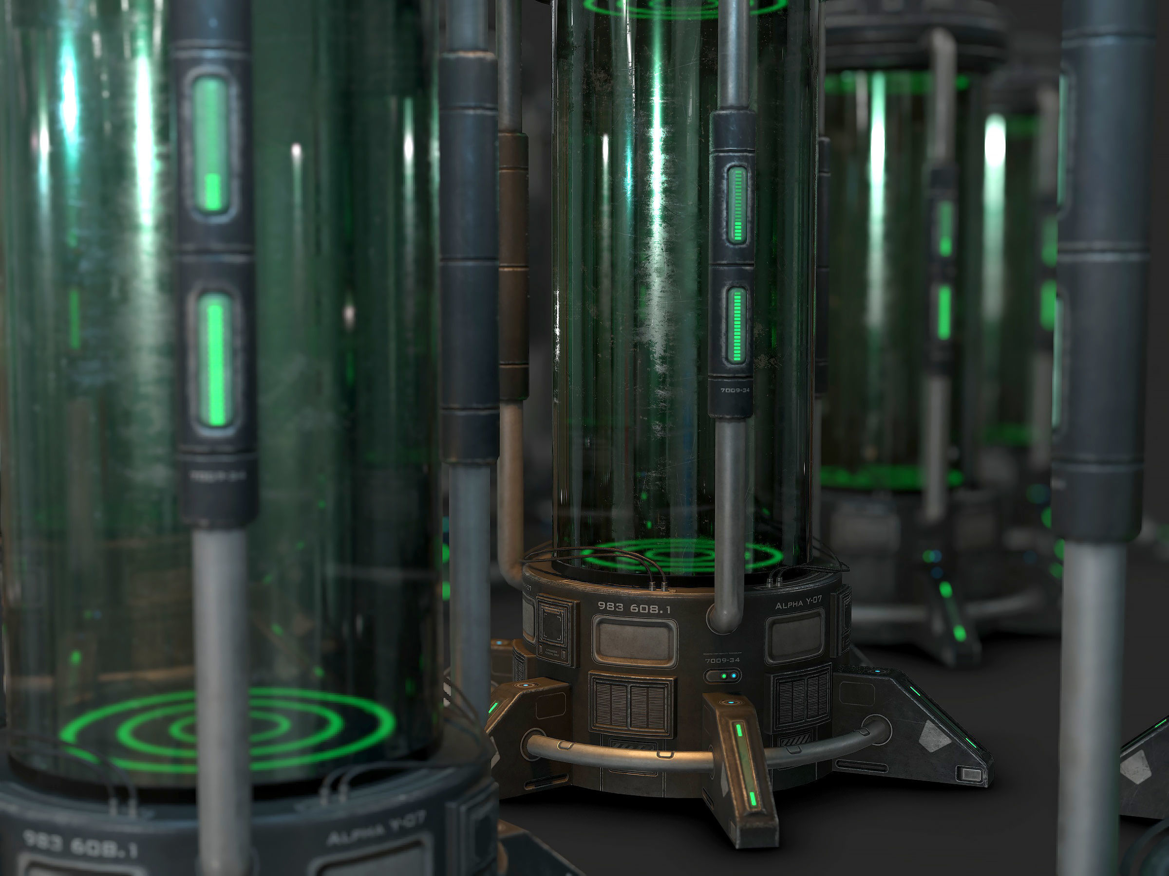 Sci Fi Cryopod Low Poly Low-poly 3D model_6