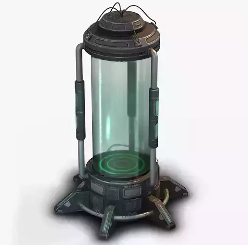 Sci Fi Cryopod Low Poly Low-poly 3D model