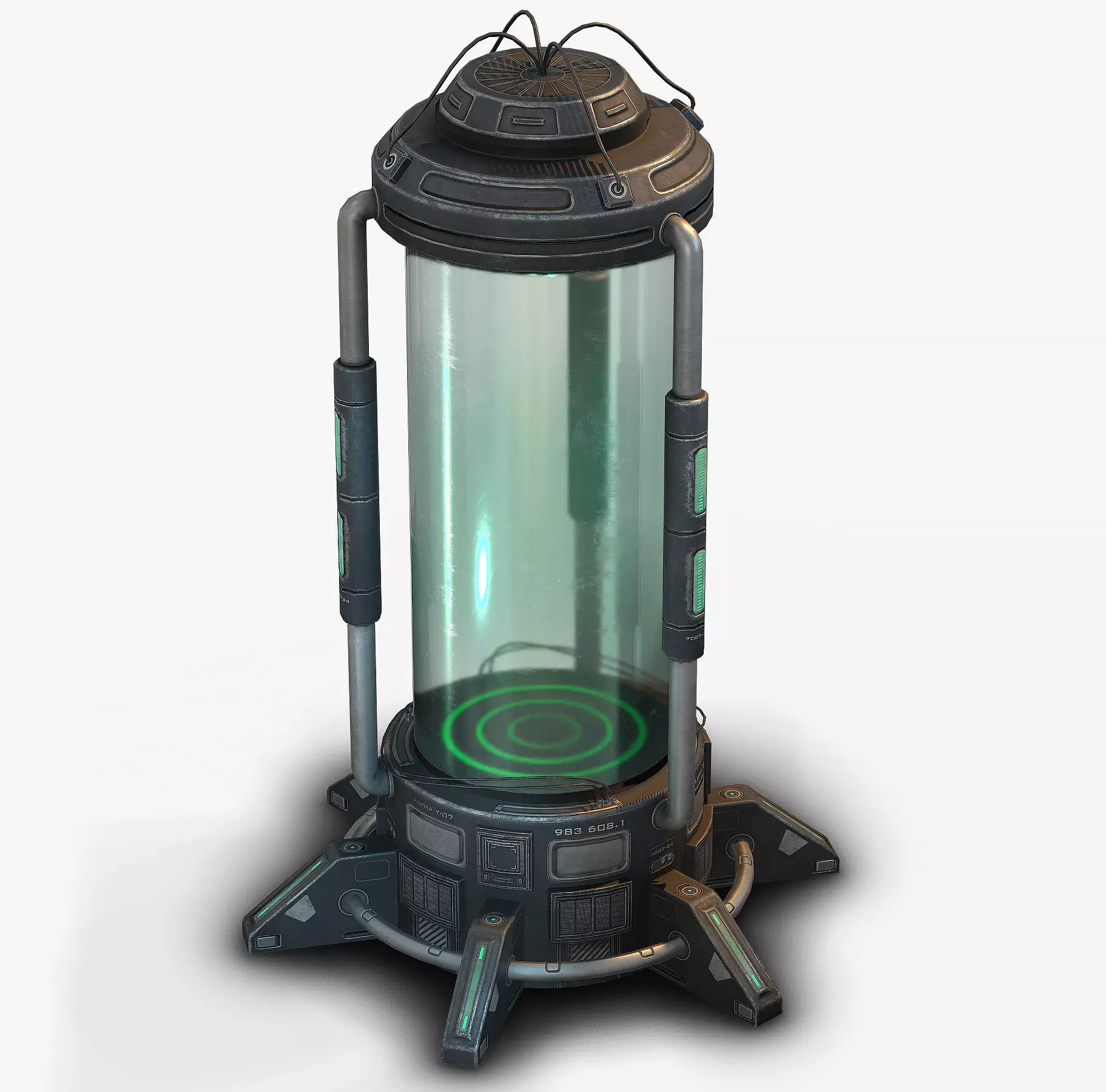 Sci Fi Cryopod Low Poly Low-poly 3D model_0