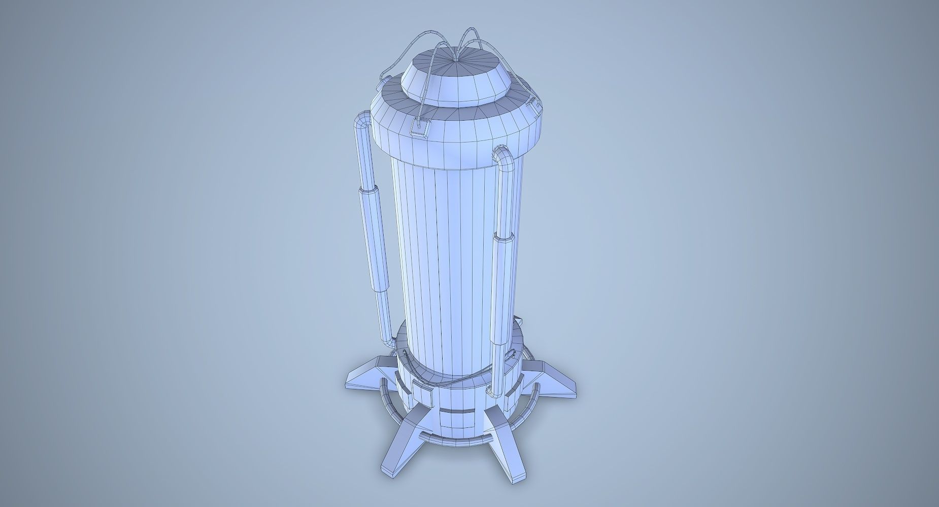 Sci Fi Cryopod Low Poly Low-poly 3D model_7