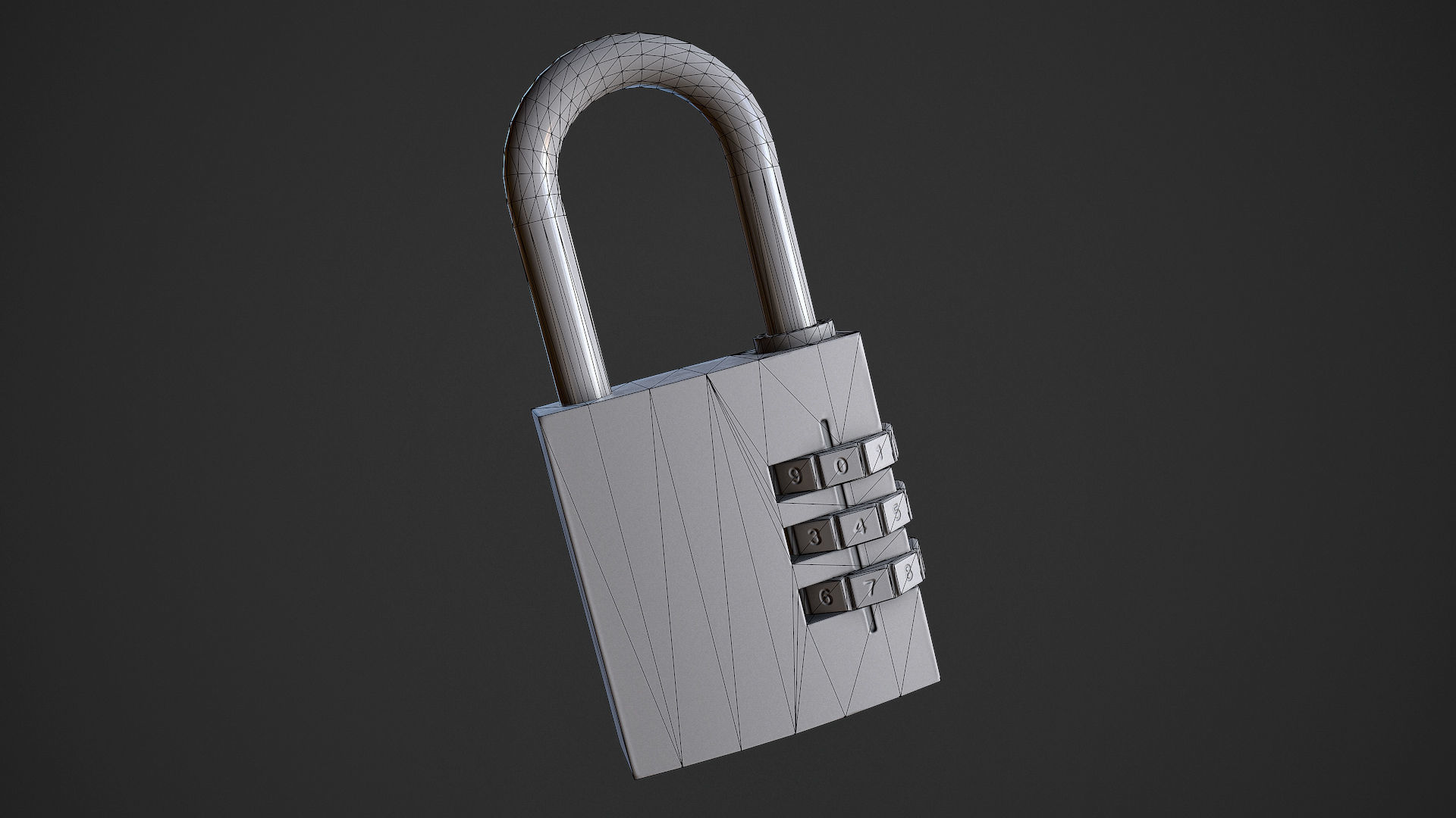 Code Lock Low-poly 3D model_5