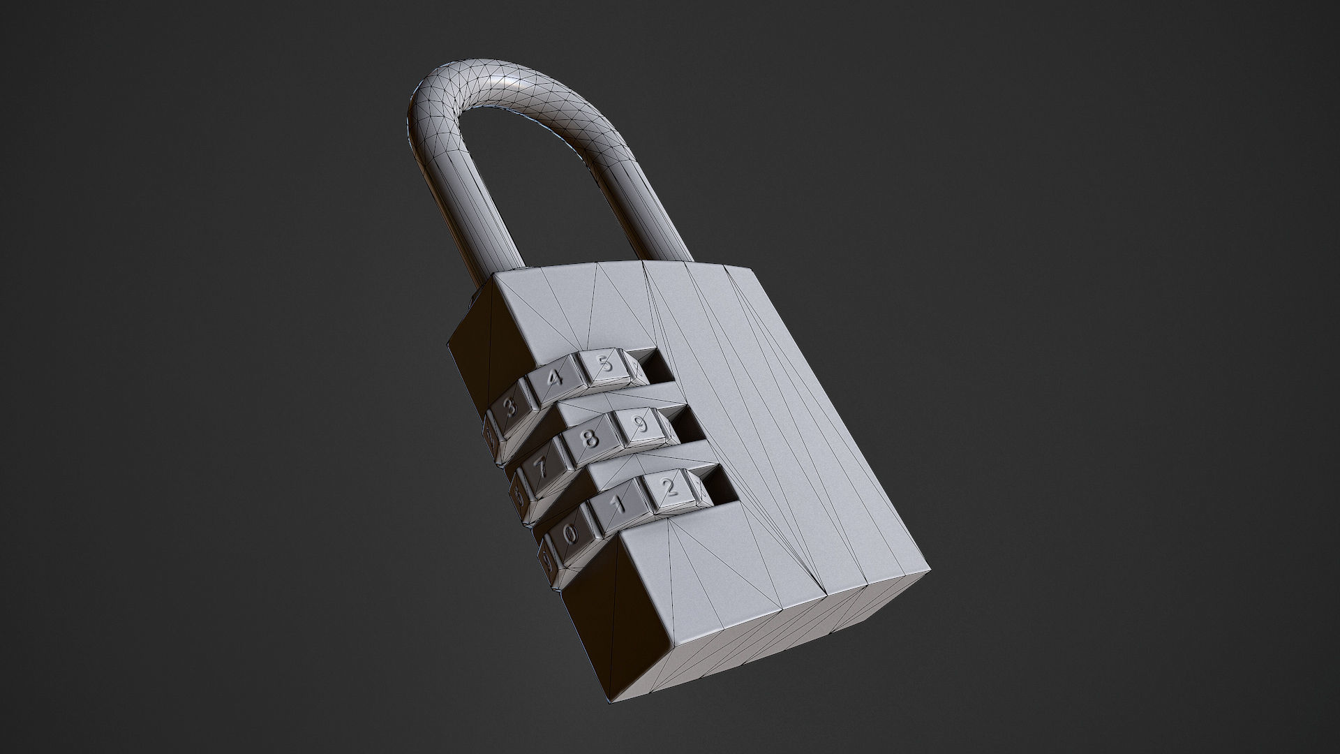 Code Lock Low-poly 3D model_6